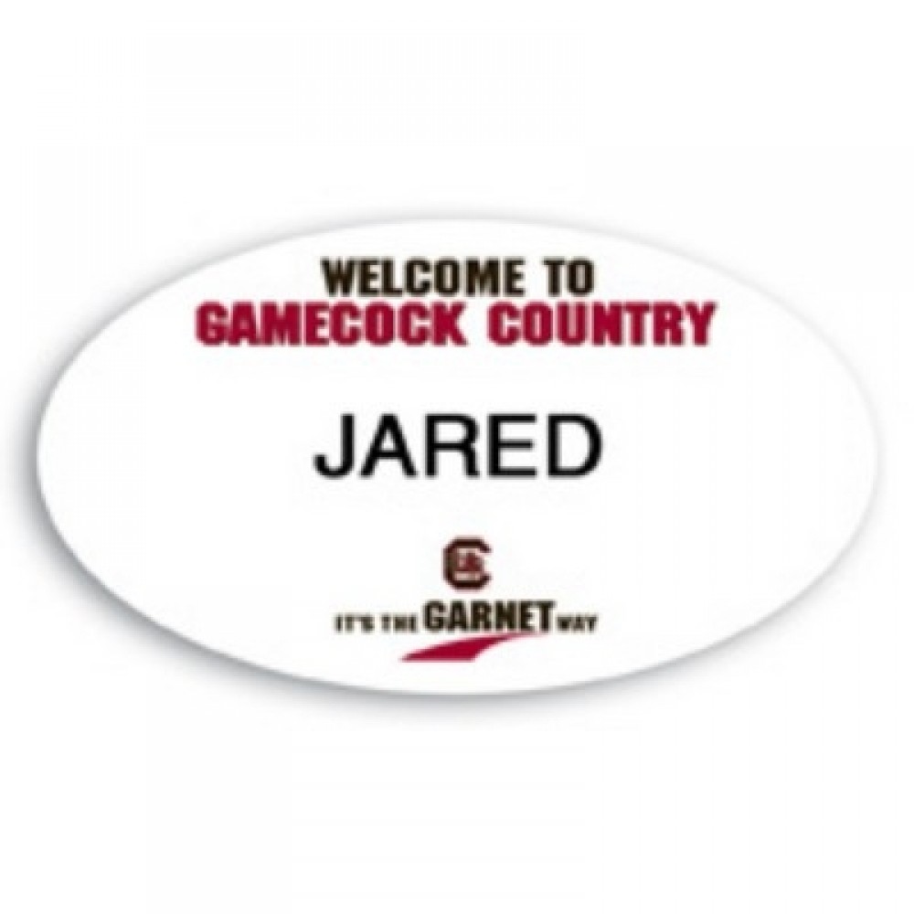 Laminated Personalized Name Badge (1.625"x2.875") Oval with Logo