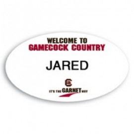 Laminated Personalized Name Badge (1.625"x2.875") Oval with Logo