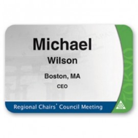 Laminated Personalized Name Badge (2.25"x3.25") Rectangle with Logo