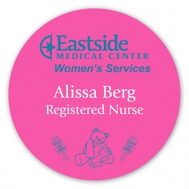 Laminated Personalized Name Badge (3.5"x3.5") Round with Logo  Laminated Personalized Name Badge (3.5"x3.5") Round with Logo