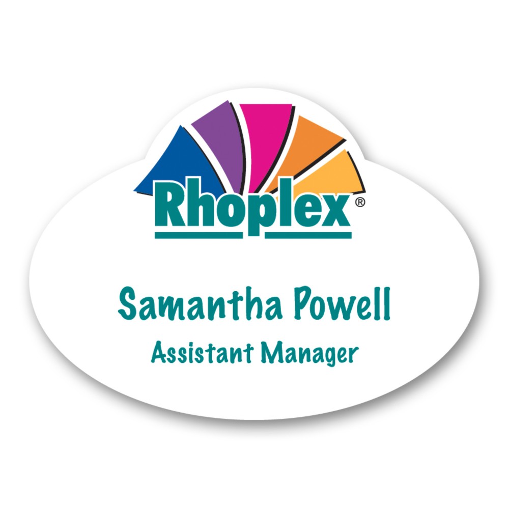 Laminated Personalized Name Badge (2.125"x2.875") Oval w/Oval shape with Logo