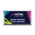 Personalized Plastic Framed Badges Square Corners (1.5"X3") (Full Color)