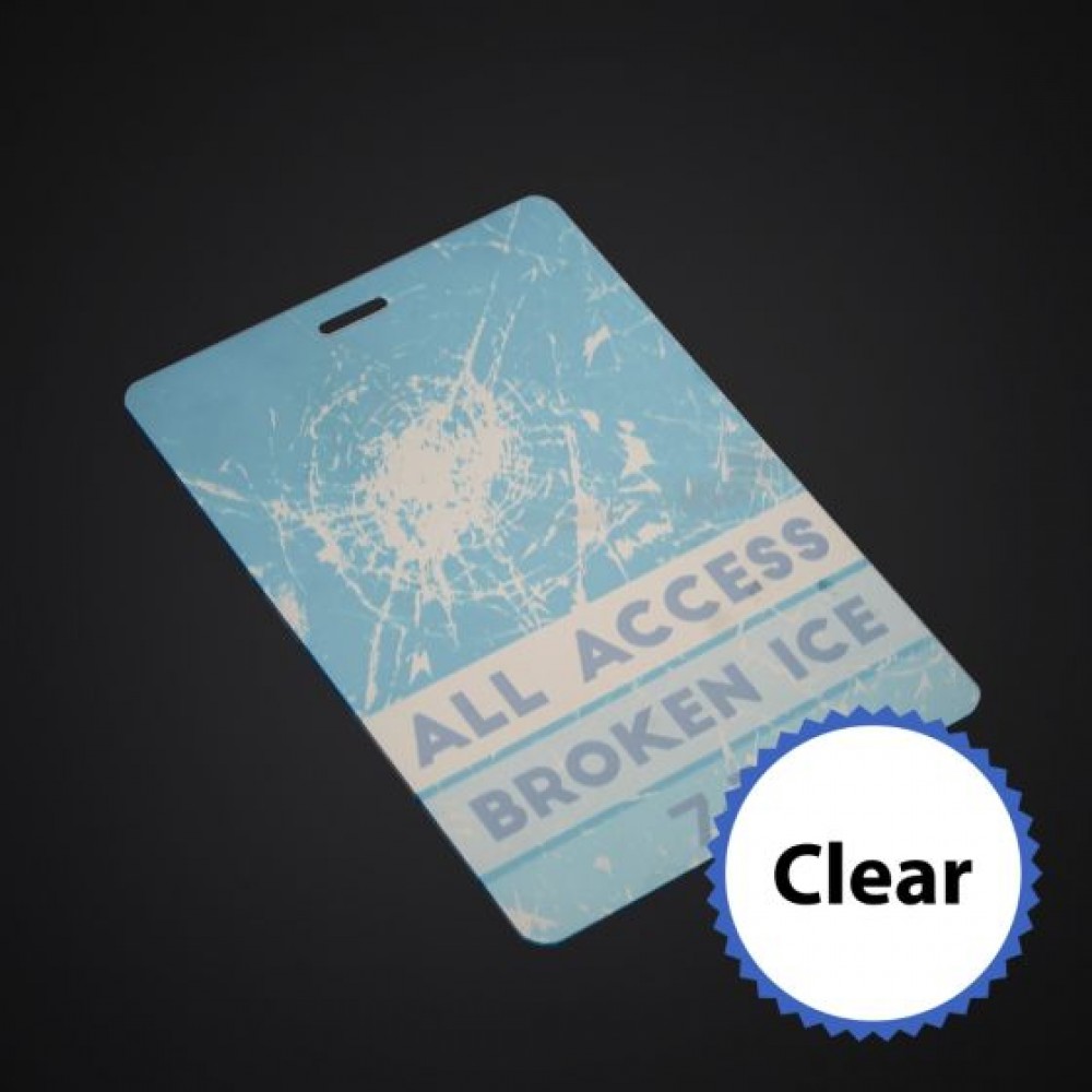 3 3/4 x 5 1/2 Prem Event Badge-Clear with Logo