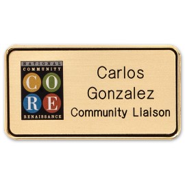 Promotional Metal Framed Badge (1.5"X2.875") (UV Inkjet & Engraved)