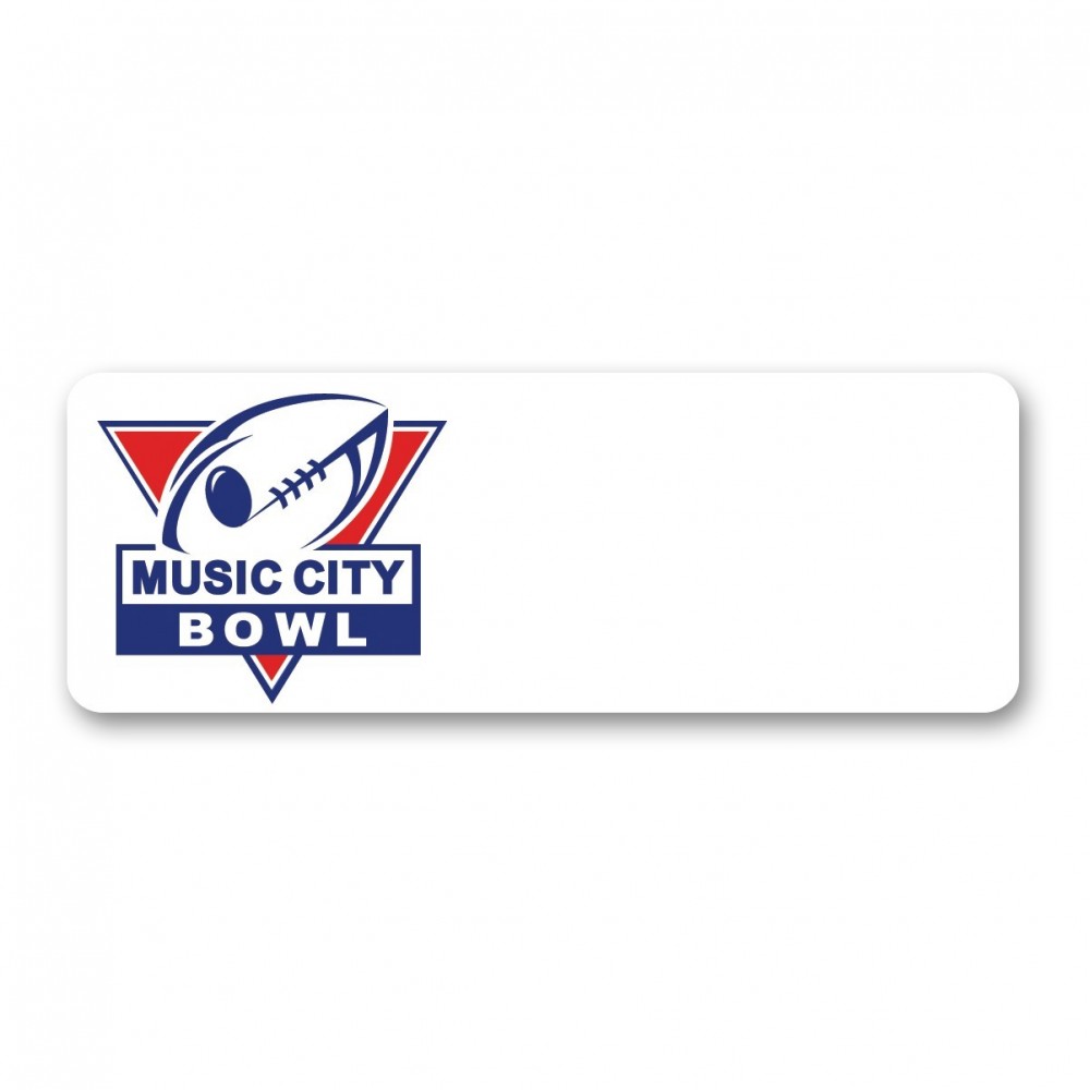 USA Made Eco Premium Full Color Paper Badges (1"x3") - Rectangle with Logo USA Made Eco Premium Full Color Paper Badges (1"x3") - Rectangle with Logo