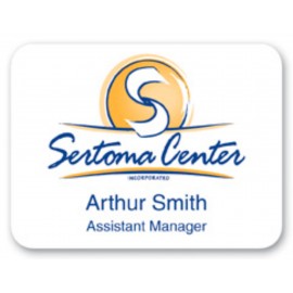 Laminated Personalized Name Badge (2.375x3.125") Rectangle with Logo  Laminated Personalized Name Badge (2.375x3.125") Rectangle with Logo