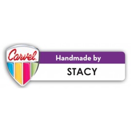 Logo Branded Laminated Personalized Name Badge (1"x3") Rectangle w/Shield end