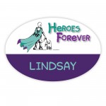 Promotional Uv Imprint Spectrum Badges With Personalization 2X3" Oval