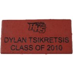 1.4" x 2.9" - Red Clay Brick Name Tags - Laser Engraved - USA-Made Custom Printed