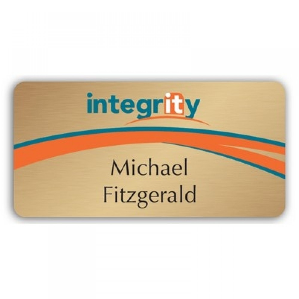 Logo Branded Name Badge w/Personalization (1.5"x3") Rectangle