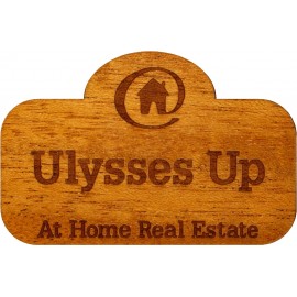 Wooden Laser Engraved Named Badge (2"x4") with Logo  Wooden Laser Engraved Named Badge (2"x4") with Logo