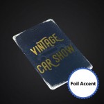 Custom 3 3/4 x 5 1/2 Prem Event Badge-Foil Accent