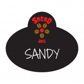 Laminated Personalized Name Badge (2.5"x3") Rectangle w/Oval bump with Logo