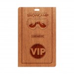 Real Wood Event Badge Credential with Logo