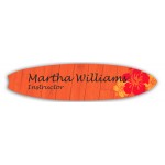 Laminated Personalized Name Badge (1"x4") Surfboard with Logo