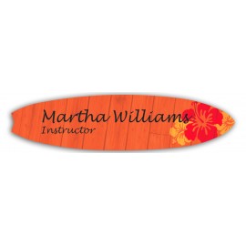 Logo Branded Laminated Personalized Name Badge (1"x4") Surfboard