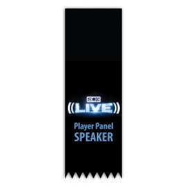 Personalized USA Made Peaked Bottom Paper Badge Ribbon Full-Color (2"x6")