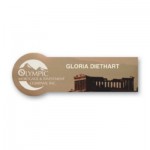 Logo Branded Laminated Personalized Name Badge (1.25"x3.625") Rectangle w/Round End