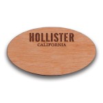 Engraved Wood Badge (Large Oval) - USA Made Logo Imprinted