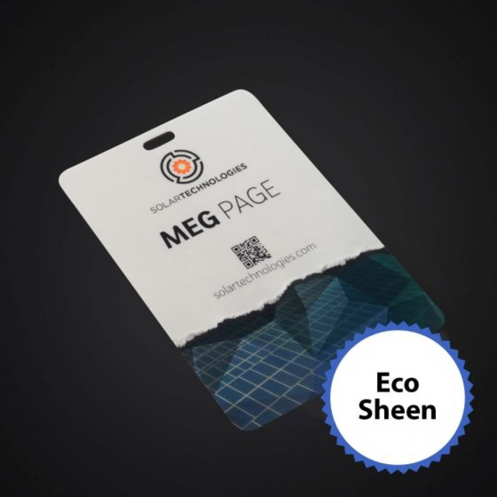 3-1/2 x 2-1/4 Prem Event Badge-Eco Sheen with Logo