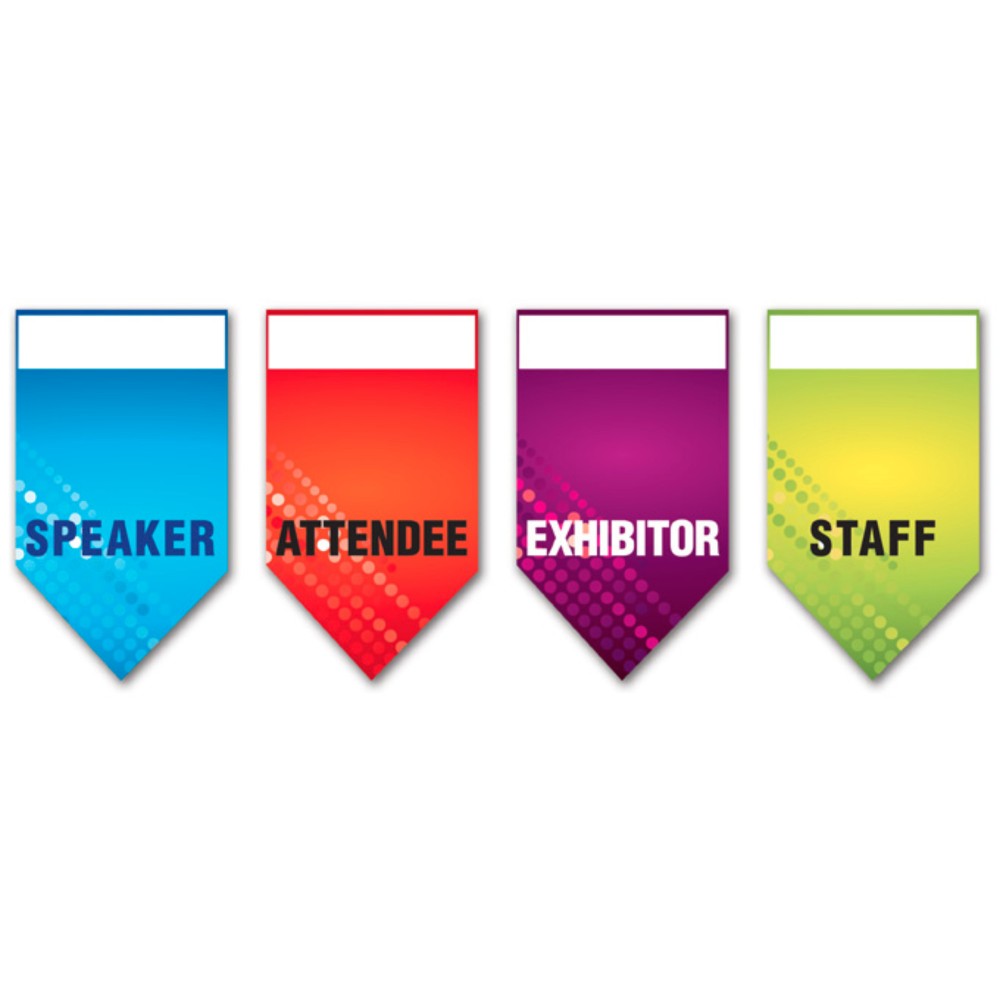 USA Made Tall Pointed Botton Paper Badge Ribbon Full-Color (2"x3.5") with Logo USA Made Tall Pointed Botton Paper Badge Ribbon Full-Color (2"x3.5") with Logo
