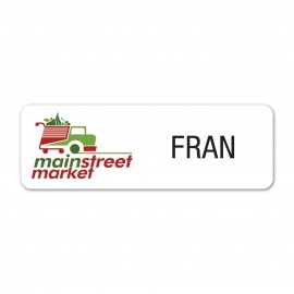 Personalized One Color Vinyl I.D. Badge (3" x 1")