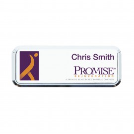 Personalized Plastic Framed Badges Rounded Corners (1"X3") (Full Color)