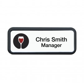 Plastic Framed Badges Rounded Corners - Personalized 1"X3" (Uv Inkjet & Engraved) with Logo  Plastic Framed Badges Rounded Corners - Personalized 1"X3" (Uv Inkjet & Engraved) with Logo