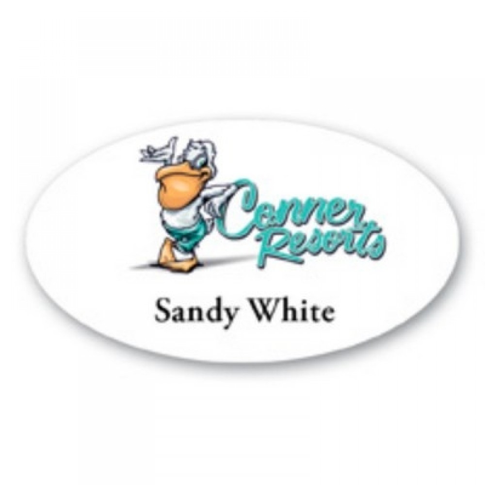 Customized Name Badge w/Personalization (1.625"x2.875") Oval