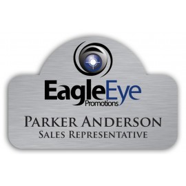 Logo Branded Laminated Personalized Name Badge (2x3") Rectangle w/Oval bump