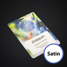 Personalized 3 3/4 x 5 1/2 Prem Event Badge-Satin