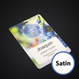 4 x 3 Std Event Badge-Satin with Logo