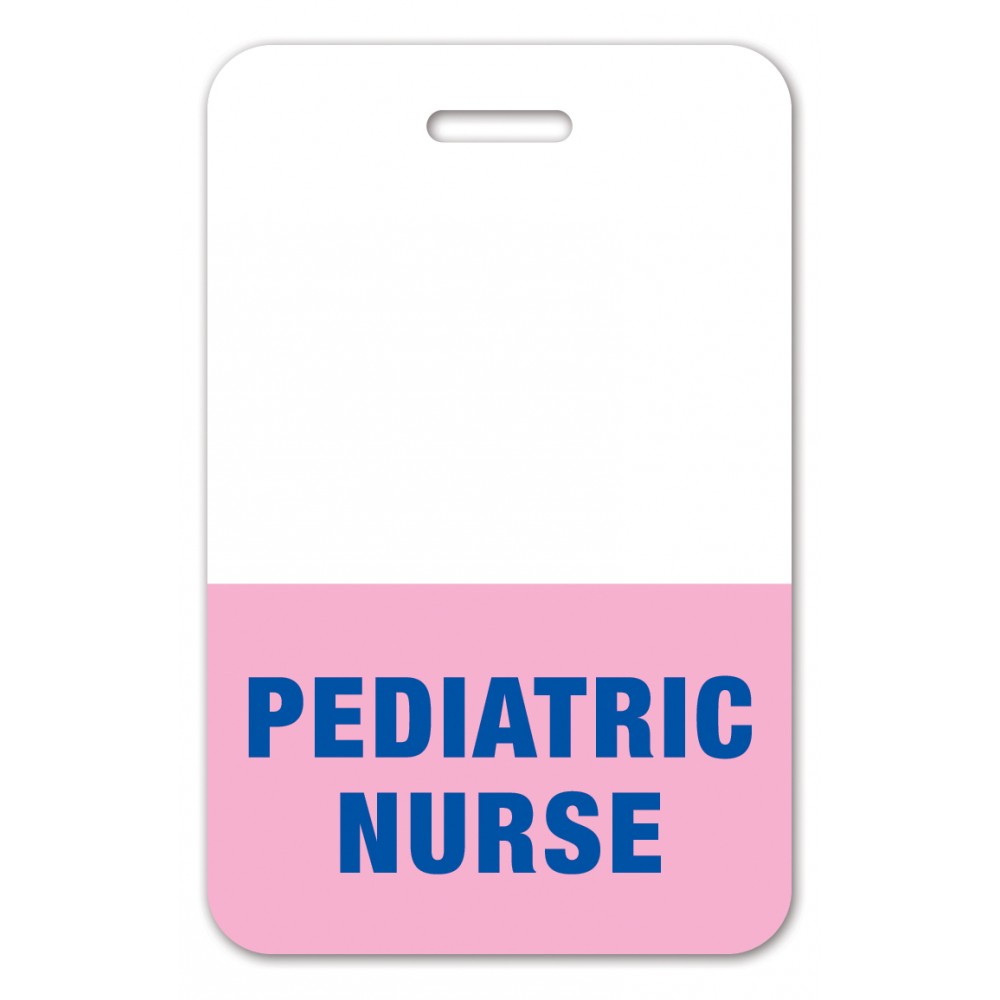 USA Made Laminated Plastic Tall Rectangle Badge Talker with Tag Slot (2.25"x3.5") with Logo