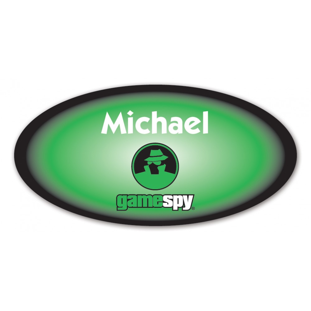 Laminated Personalized Name Badge (1.5"x3") Oval with Logo