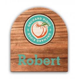 Logo Branded Wood Badge Full Color Sublimated Imprint & Personalization (6-10 Sq. Inches)