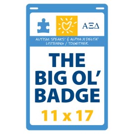 Promotional USA Made Laminated Paper "Big A** Event Badge"  20mil Budget-Friendly (11"x17") Rectangle