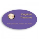 Laminated Personalized Name Badge (1.375"X2.375") Oval with Logo