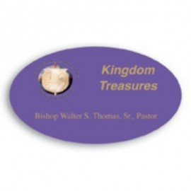 Logo Branded Laminated Personalized Name Badge (1.375"X2.375") Oval  Logo Branded Laminated Personalized Name Badge (1.375"X2.375") Oval