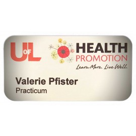 1.5" x 3" Aluminum Name Badge w/Full Color Imprint & Personalization with Logo