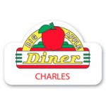 Name Badge W/Personalization (2"X3") Rectangle W/Oval Bump with Logo