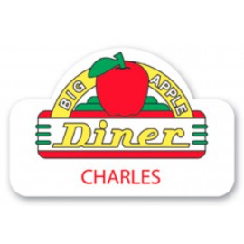 Name Badge W/Personalization (2"X3") Rectangle W/Oval Bump with Logo