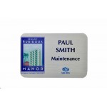 Full Color Professional Metal Sublimation Badge - Silver Aluminum - 2"x3" - USA Made Custom Imprinted