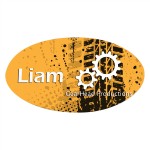 1.5" x 3" - Oval FRP Name Badges with Logo