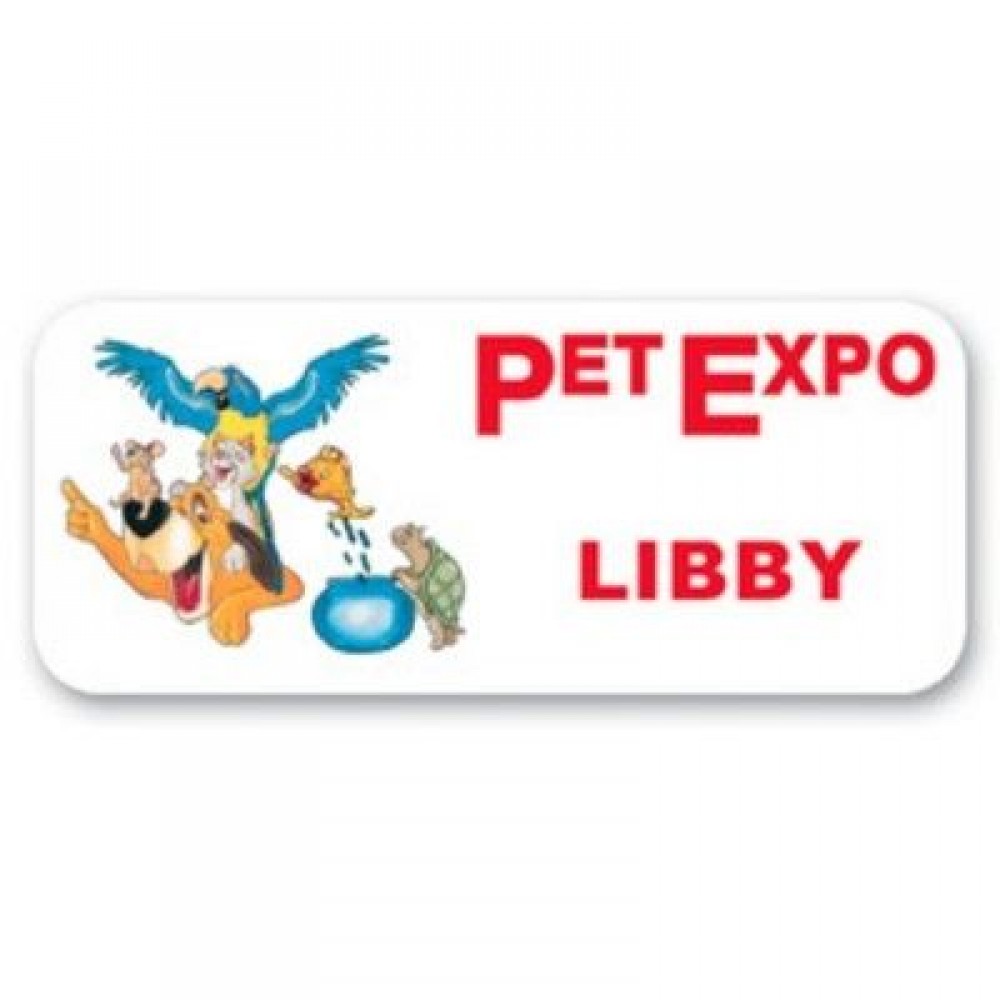Personalized Uv Imprint Spectrum Badges With Personalization 1.5x3.5" Rectangle With Rounded Corners