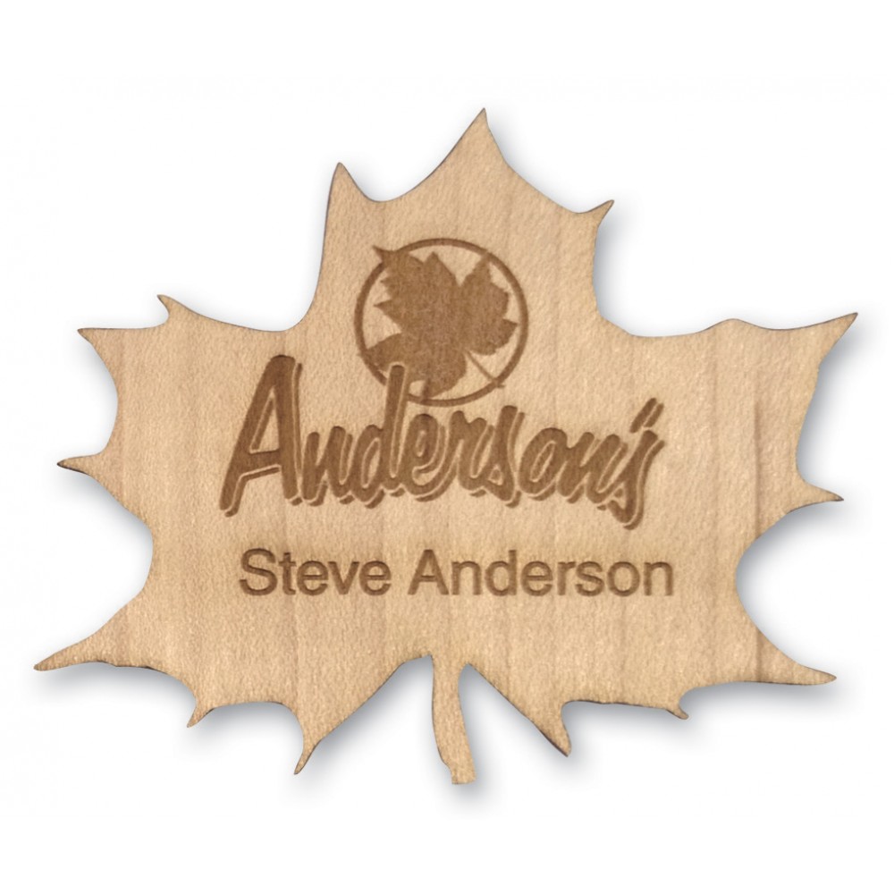 Custom Shape Personalized Wood Badge (6-10 Sq. Inches) with Logo