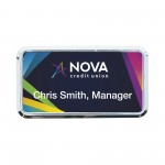 Plastic Framed Badges Rounded Corners (1.5"X3") (Full Color) with Logo