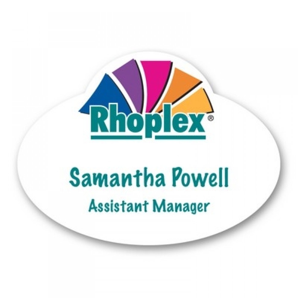 Logo Branded Name Badge W/Personalization (2.125"X2.875") Oval With Oval Bump Logo Branded Name Badge W/Personalization (2.125"X2.875") Oval With Oval Bump