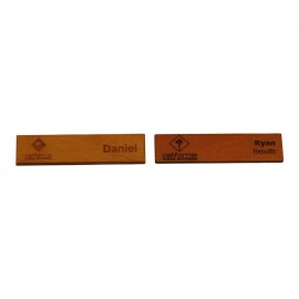 Wood Name Badge with Logo