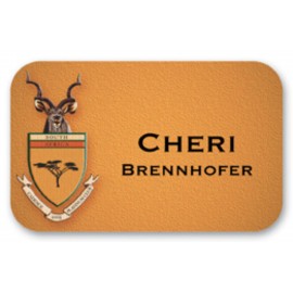 Full Color Name Badge w/ Personalization Rectangle W/Rounded Corners (2.125"X3.375") with Logo
