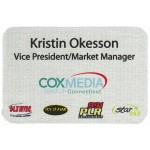 2" x 3" Aluminum Name Badge w/Full Color Imprint & Personalization with Logo